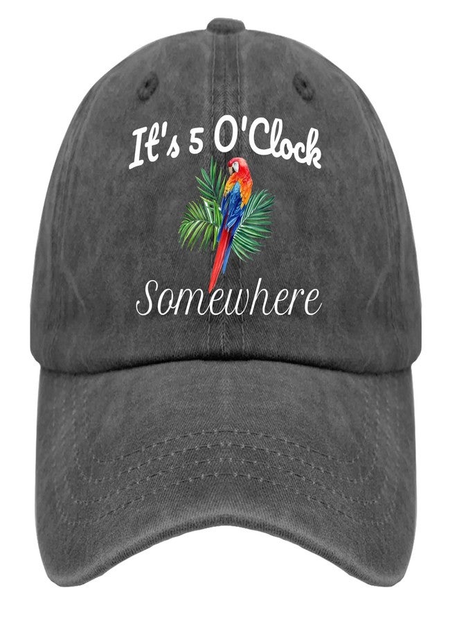 ODCRAT Jimmy Music Buffett Accessories Hats Its 5 Oclock Some Where Golf Hat 80s Hat Pigment Black Dad Hat Gifts for Mom Cycling Hat - Image 1